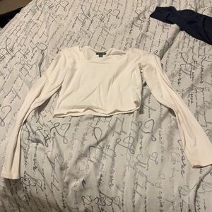 White long sleeve crop top